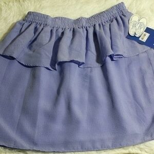 Keds Textured Ruffle Tiered Flare Skirt - …